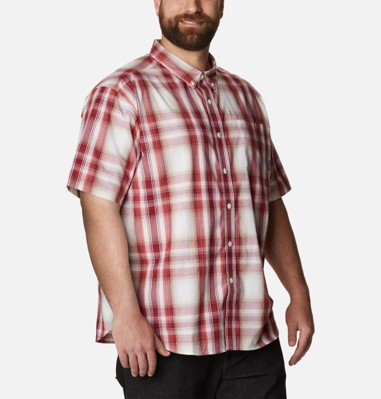 Men's Columbia Rapid Rivers II Short Sleeve Shirts Red | Plus Size CA-L06C8